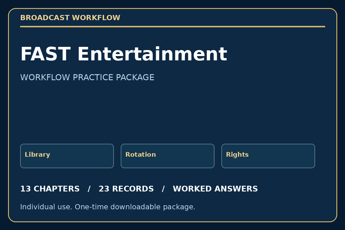 FAST Entertainment practice package cover